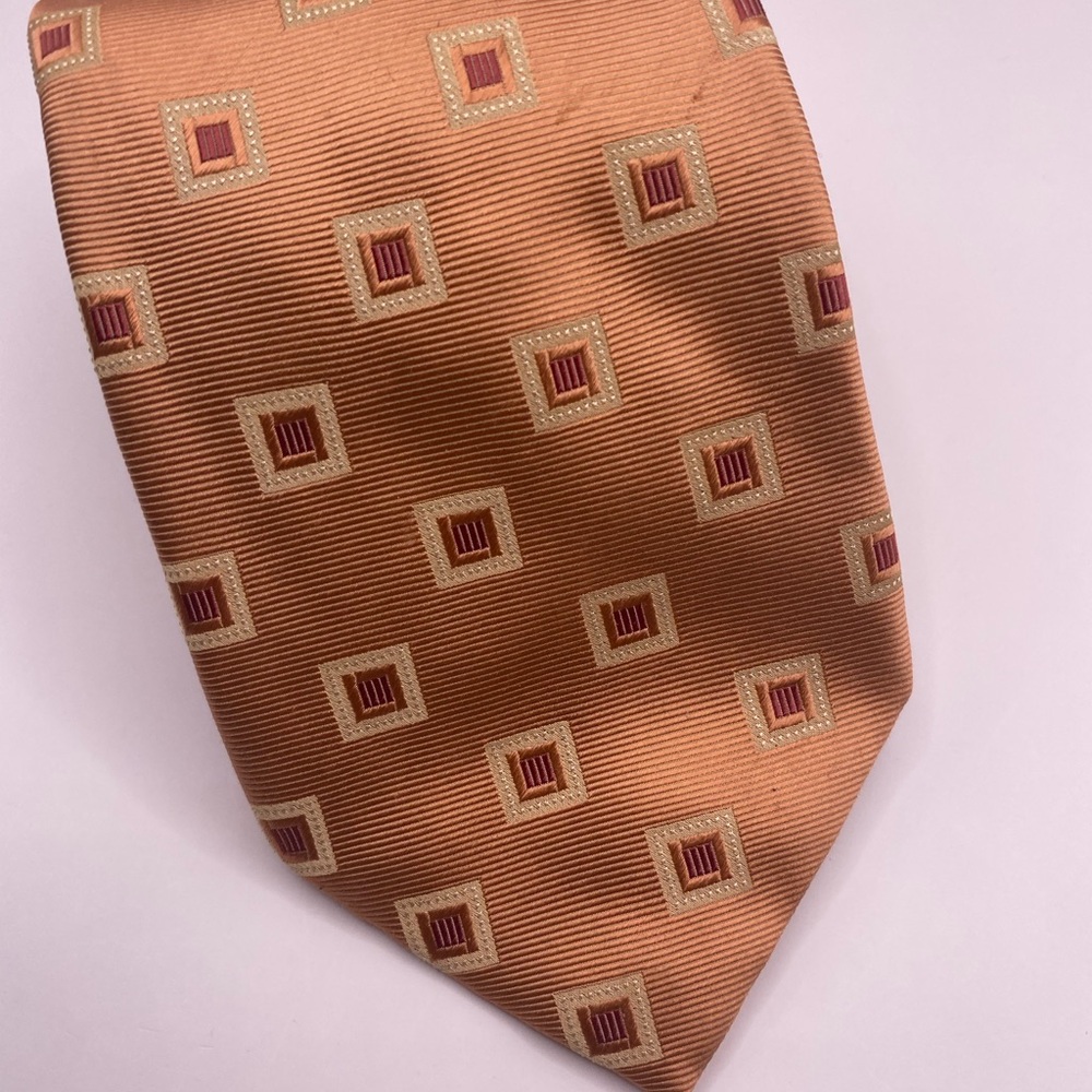 Henry Jacobson Geometric Orange Tie